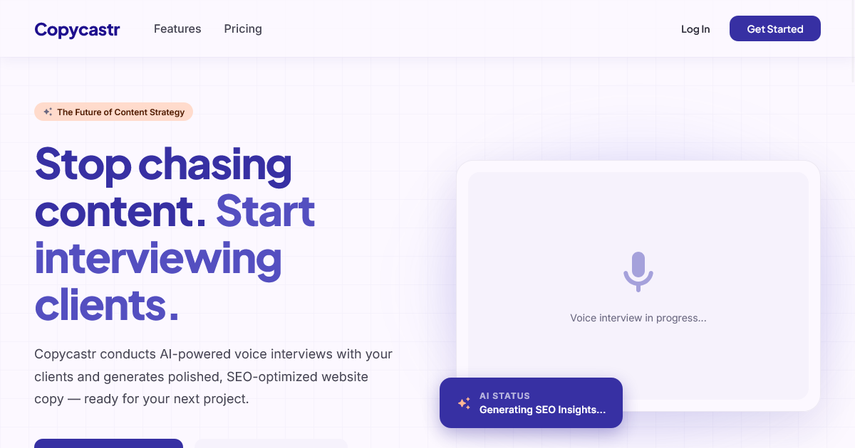 Copycastr — Client Interview & Website Copy Generator